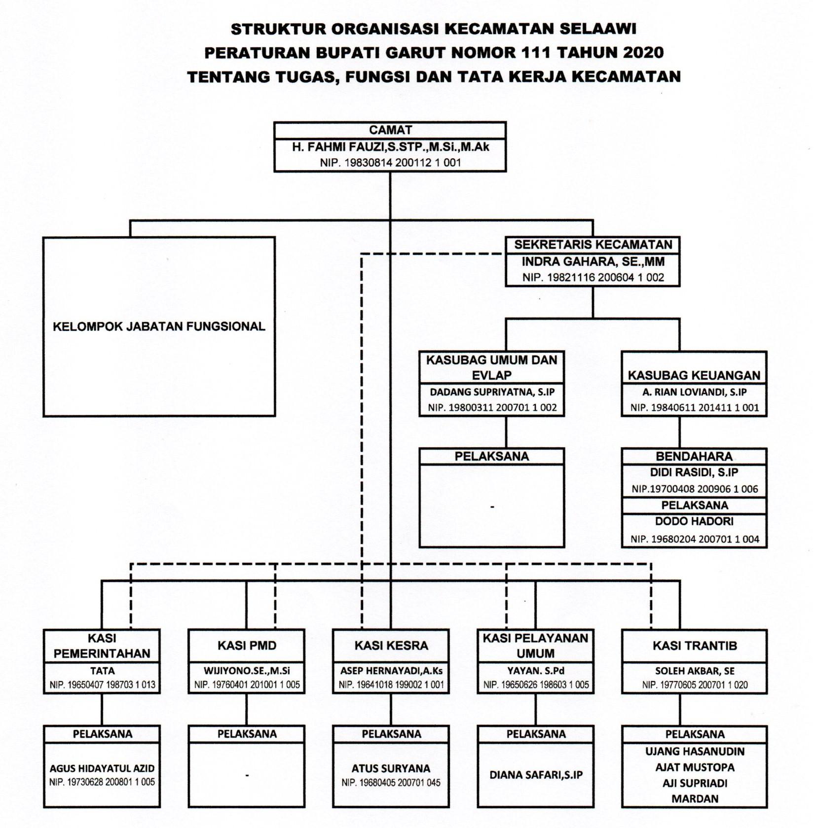 Struktur Organisasi Kecamatan Selaawi